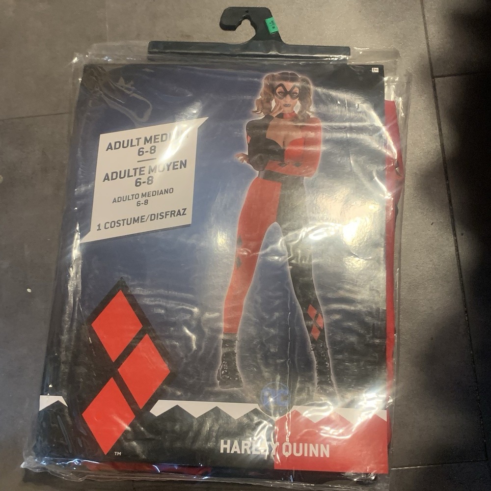 DC Harley Quinn Adult Medium(6-8) Halloween Costume New‎